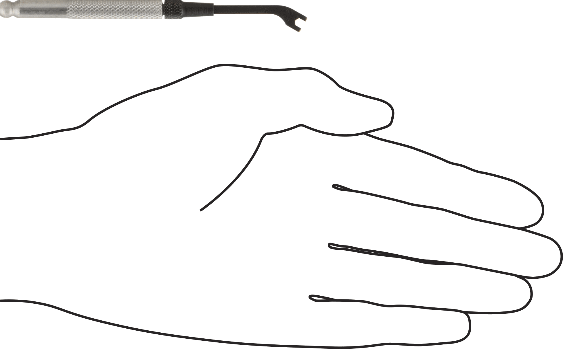 Minyatür Açık Uçlu Anahtar, 2.5 mm Boyut, 4-1/8" Toplam Uzunluk