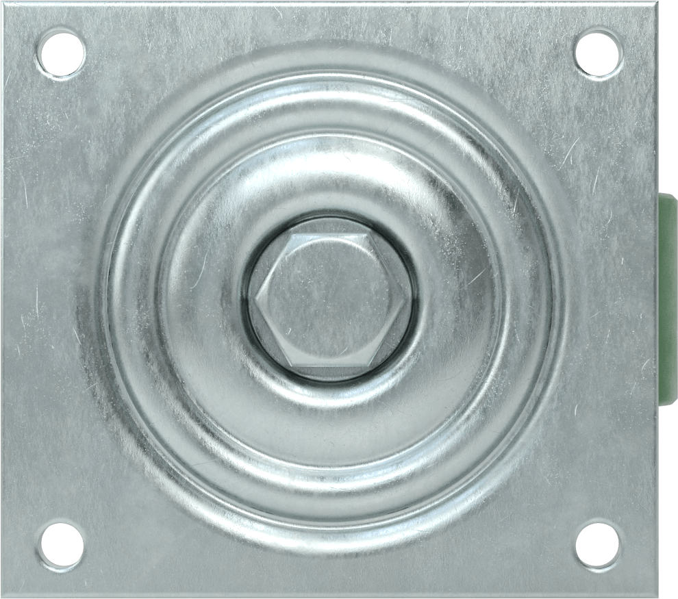 5-1/2" x 5" Plakalı Yüksek Kapasiteli Spartan Tekerlek, Sızdırmaz Rulmanlı Döner Tekerlek, 4" Çap 75D Durometre Poliüretan Tekerlek