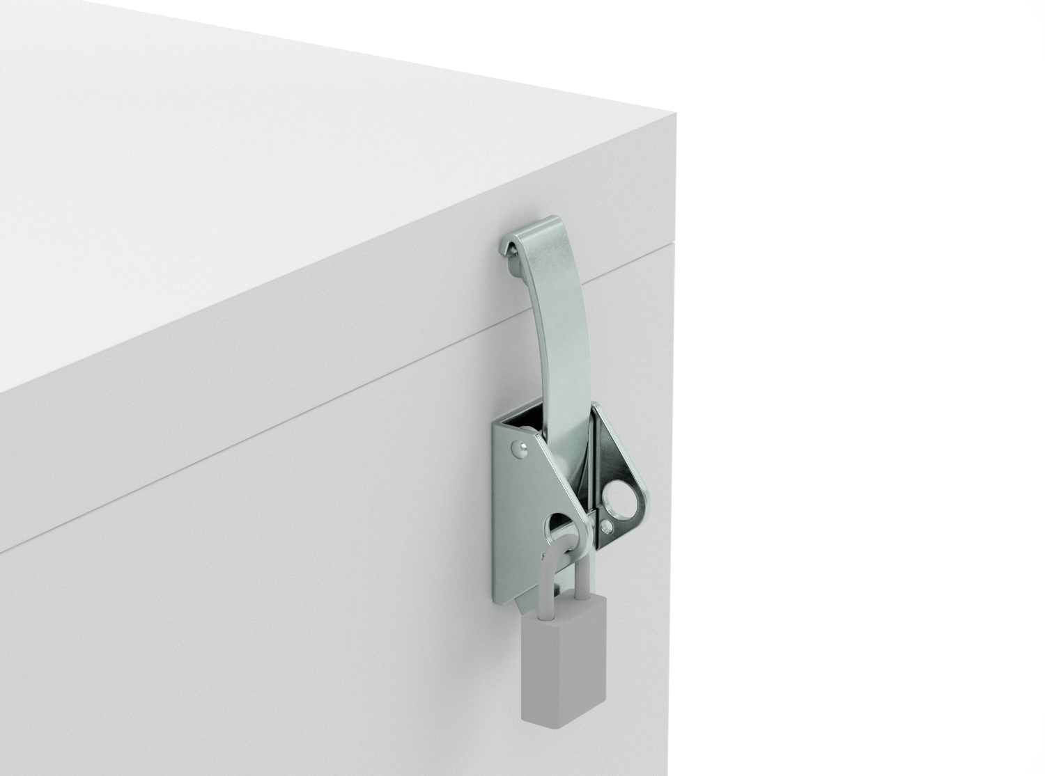 Çekme Mandalı, Düğme Karşılıklı, Çinko Kaplı Çelik, 3-3/8" Uzunluk x 15/16" Genişlik