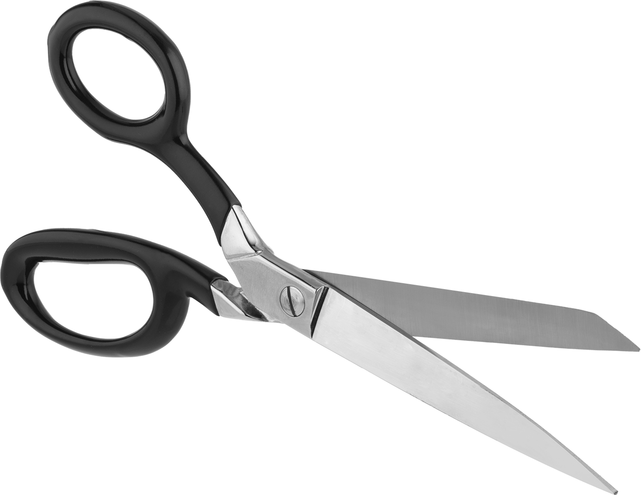 Makas, Tamamen Metal, Ofset Tutamak, 8" Toplam Uzunluk, Nikel Kaplı Bıçak — Ofset, 3 1⁄2", Sol