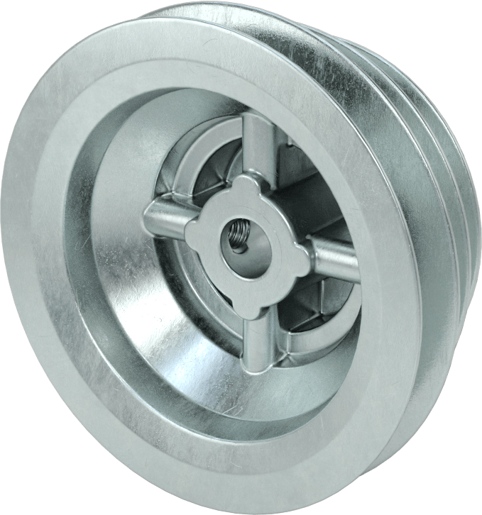 Hızı Ayarlanabilir V Kayış Tahrik Kasnağı, 4", 3-1/2" ve 3" Dış Çaplı Yivler, 1/2" Mil Çapı için