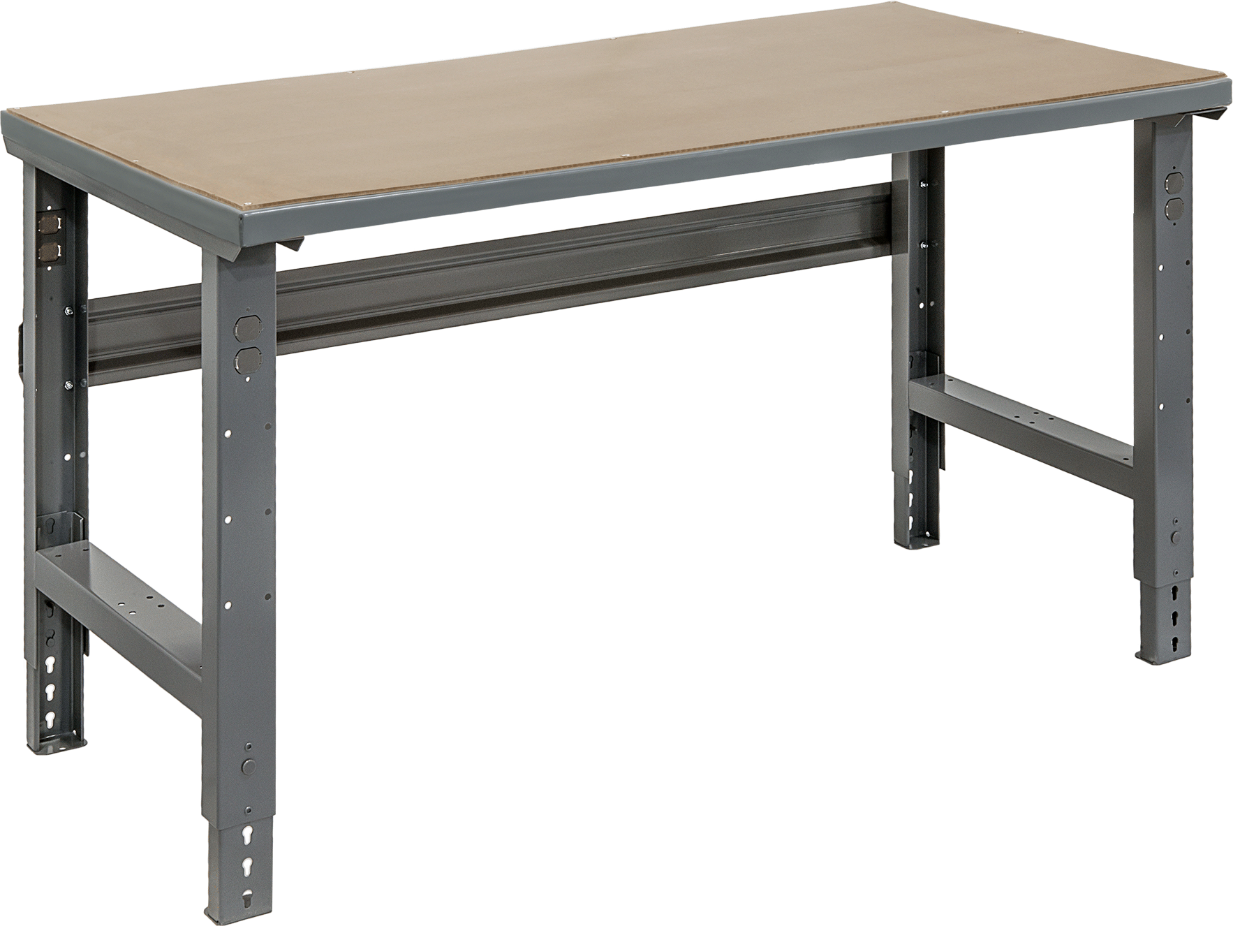 Ayarlanabilir Yükseklikte Tezgah, 60" Genişlik x 30" Derinlik Toplam, Çelik Üst Üzerine Kompozit Ahşap