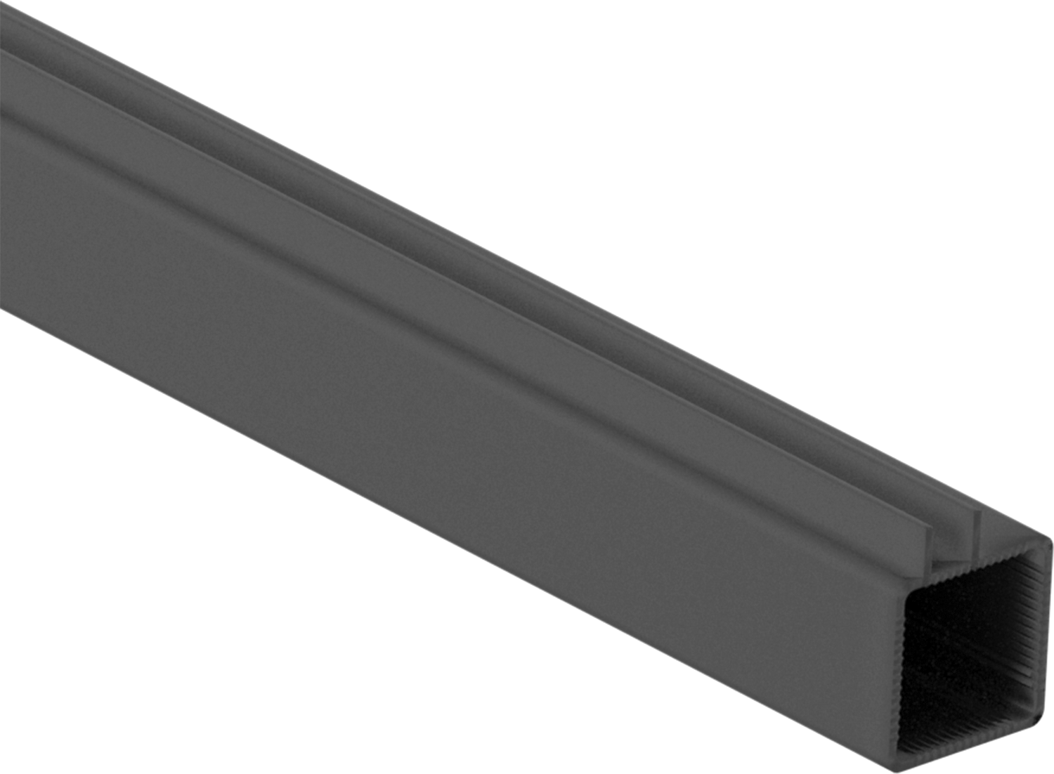 Presle Takılan Çerçeve ve Bağlantı Parçası, Toz Boyalı Standart Tek Yivli Ray, 1" x 1" — Ray, Düz, Alüminyum