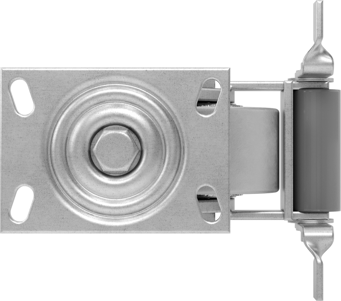 6-1/4" x 4-1/2" Plakalı Viking Tekerlek, Yüksek Kapasiteli, Frenli Döner Tekerlek ve 5 inç Çapında Demir Tekerlek