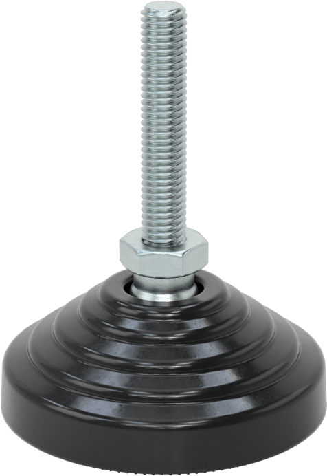 Statik Kontrol Dişli Saplı Döner Seviyeleme Ayakları, 43 mm uzunluğunda M8 x 1.25 mm dişli saplama ile