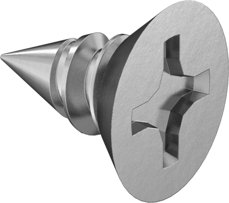 Çinko Kaplı Çelik Phillips Havşa Başlı Vidalar, Sac Metal için, 10 Numaralı Boyut, 3/8" Uzunluk