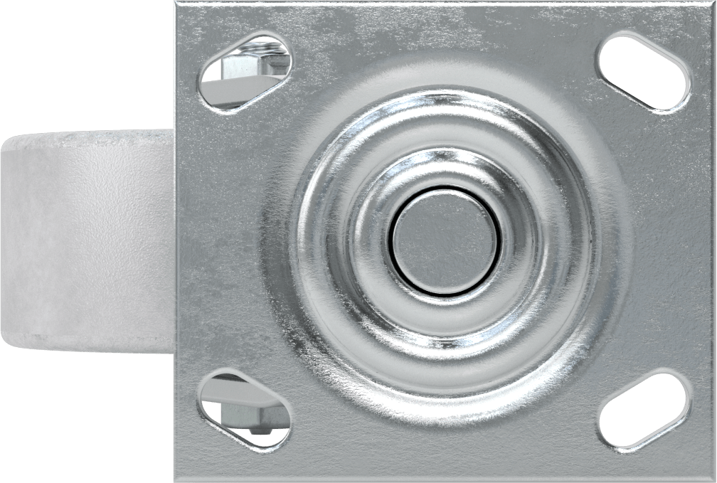 4-1/2" x 4" Plakalı Yüksek Kapasiteli Spartan Tekerlek, 5" Çaplı Korumalı Rulmanlı Metal Tekerlekli Döner Tekerlek