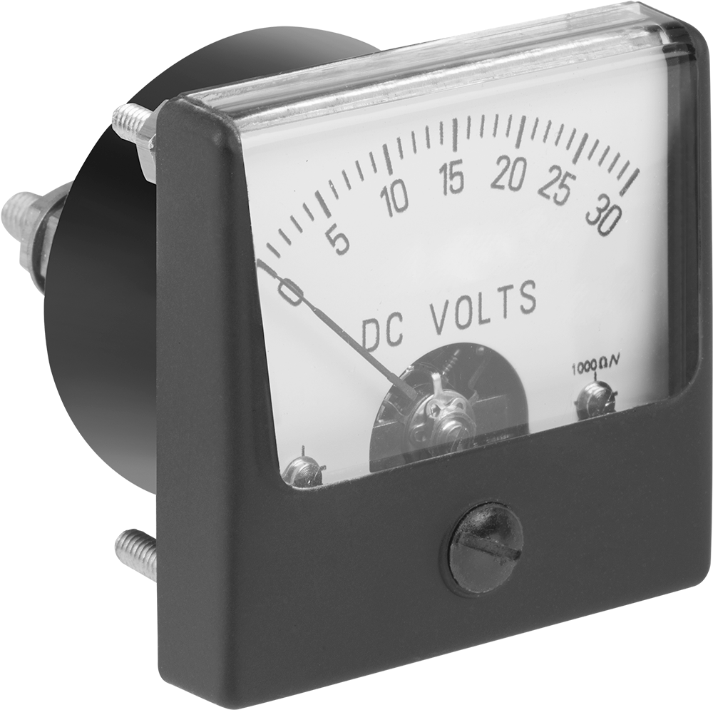 Analog Elektrik Paneli Ölçer, 0-30 V DC Ölçer, Akrilik Pencere, 1.76 inç Yükseklik