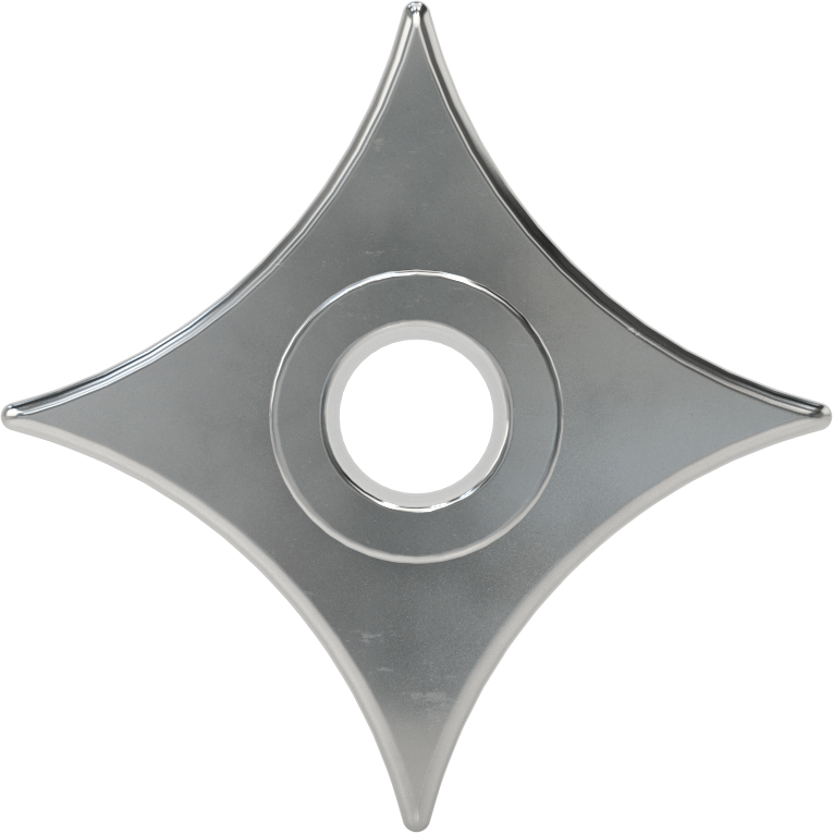 Paslanmaz Çelik Dört Kollu Topuz, 1/2" Çaplı 1-5/8" Derinlikli Delikli