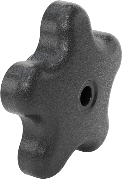 Plastik Beş Kollu Topuz, 1/4" Çaplı 13/16" Derinlikli Delik — 1⁄4", Dişsiz Delik, Nylon, Plastic