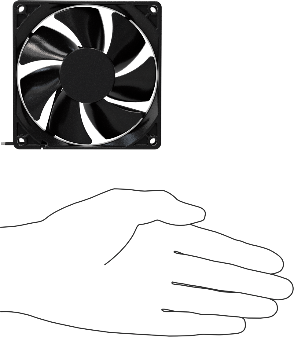 Dalgıç DC Ekipman Soğutma Fanı, Kare, 12V DC, 3.62" Yükseklik x 3.62" Genişlik x 0.98" Derinlik Toplam