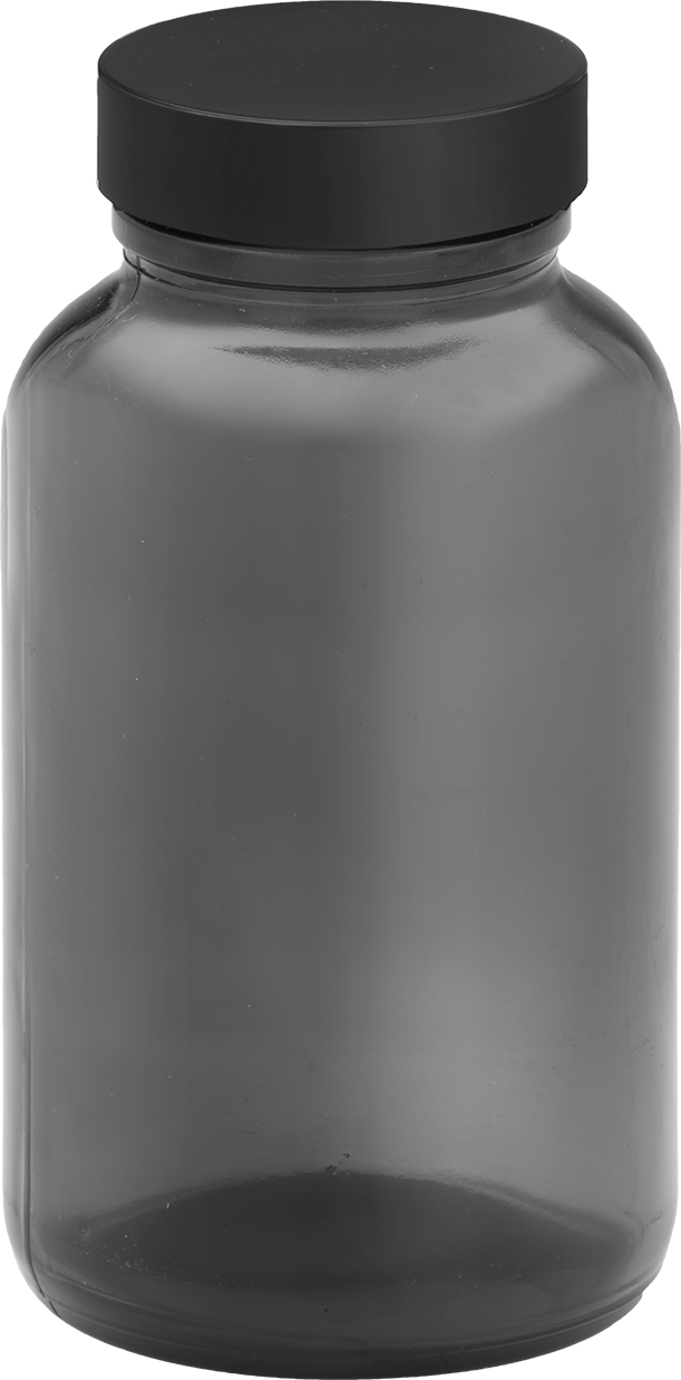 Kehribar Rengi Cam Kavanoz, PTFE Plastik Contalı, 8 FL oz/235 ml Kapasite, 2-5/8" Çap — Glass, Phenolic, Plastic, PTFE, Soda-Lime Glass,…