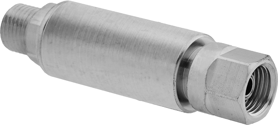 Kaynak Gazı Geri Çekilme Önleyici, Regülatörler için, Standart, Sağ Yönlü ve Sol Yönlü Dişleri, 9/16"-18 Erkek x Dişi — Acetylene, Hydrog…