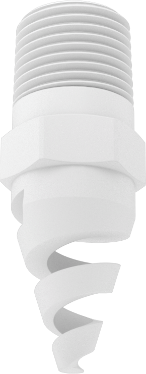 Yüksek Hacimli Tıkanmaya Dayanıklı Püskürtme Memesi, İçi Boş Konik, PTFE, 1/2 NPT, 0.38" Delik Çapı, 50 Derece