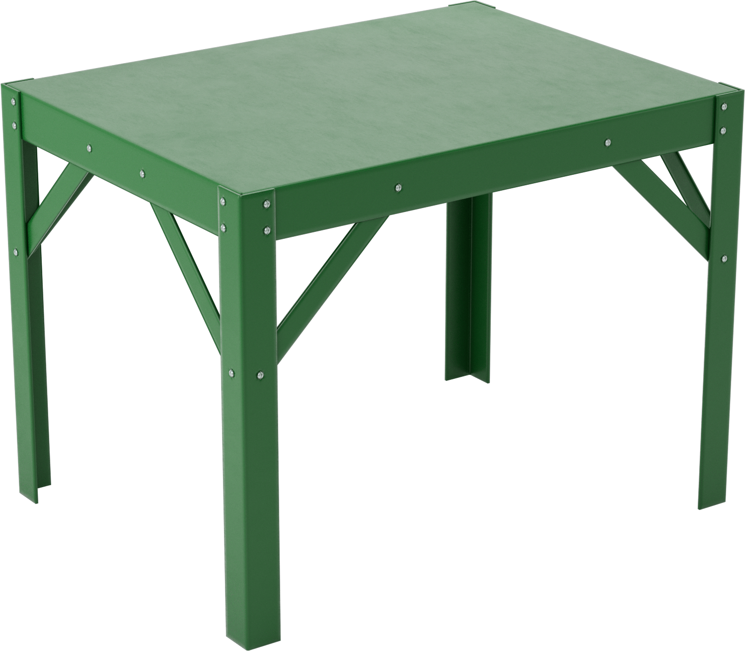Düşük Profilli Çelik Masa, Sabit, 18 inç Yükseklik x 24 inç Genişlik x 18 inç Derinlik, 1000 lbs. Kapasite