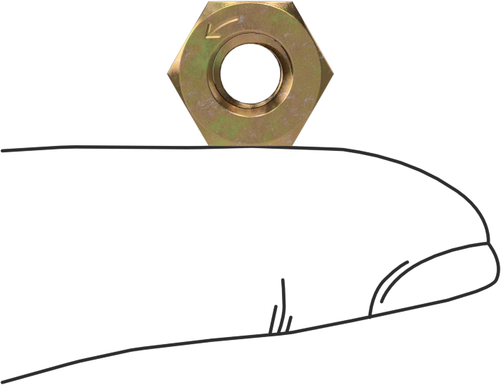 Yüksek Mukavemetli Çelik Sol Dişli Altıköşe Somun, Sınıf 8, Sarı Kromat Kaplamalı Çinko, 1/4"-20 Diş Boyutu