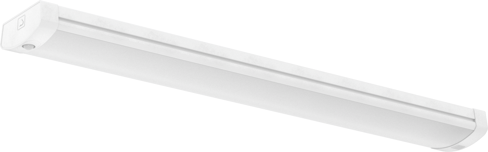 Sargılı Lensli Tavan Lambası, Hareket Sensörlü, Pürüzsüz Lens, 48" Toplam Uzunluk — 4 ft., 120V AC to 345V AC, Bağlantı Elemanı, Süspansiyon