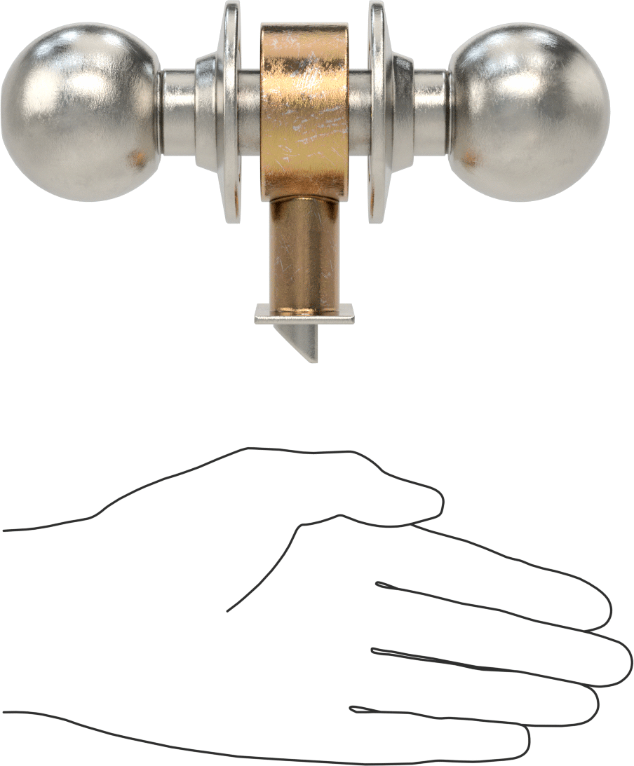 Assa Abloy Accentra (Yale) 4600 Kapı Topuzu, 8 Para Yiv, Anahtar Kilitli, 2-3/8" Boğaz Mesafesi