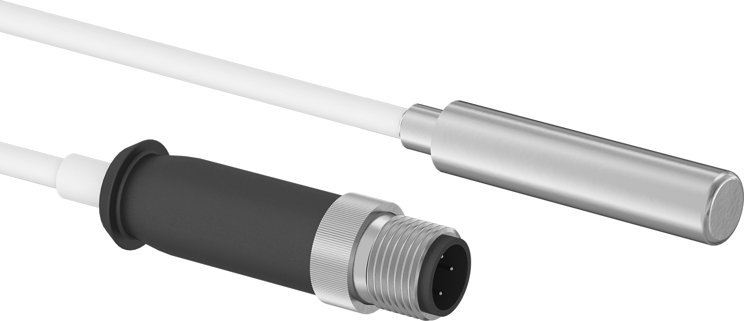 Sıvılar ve Gazlar için RTD Probu, 316L Paslanmaz Çelik Prob, 100 Ohm, 1-5/8 inç Uzunluk, 3/8" Çap, Kablolu