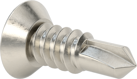 Phillips Havşa Başlı Delme Vidası, 410 Paslanmaz Çelik, 1/4" Boyut, 3/4" Uzunluk