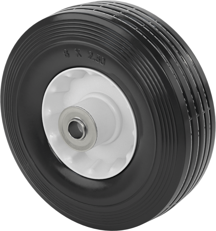 Bilyalı Rulmanlı Düz Tekerlek, Yan Montaj Göbeği, 8" Çap x 2-1/2" Genişlik, 150 lb. Kapasite