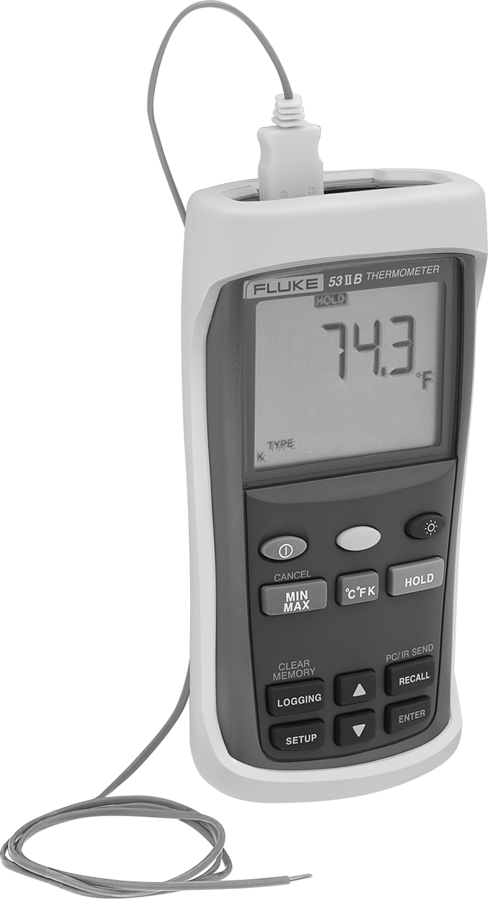Fluke Yüksek Hassasiyetli Termometre, Model 53-2B, Veri Kaydı, 1 Prob Girişi — Celsius, Fahrenheit, Kelvins
