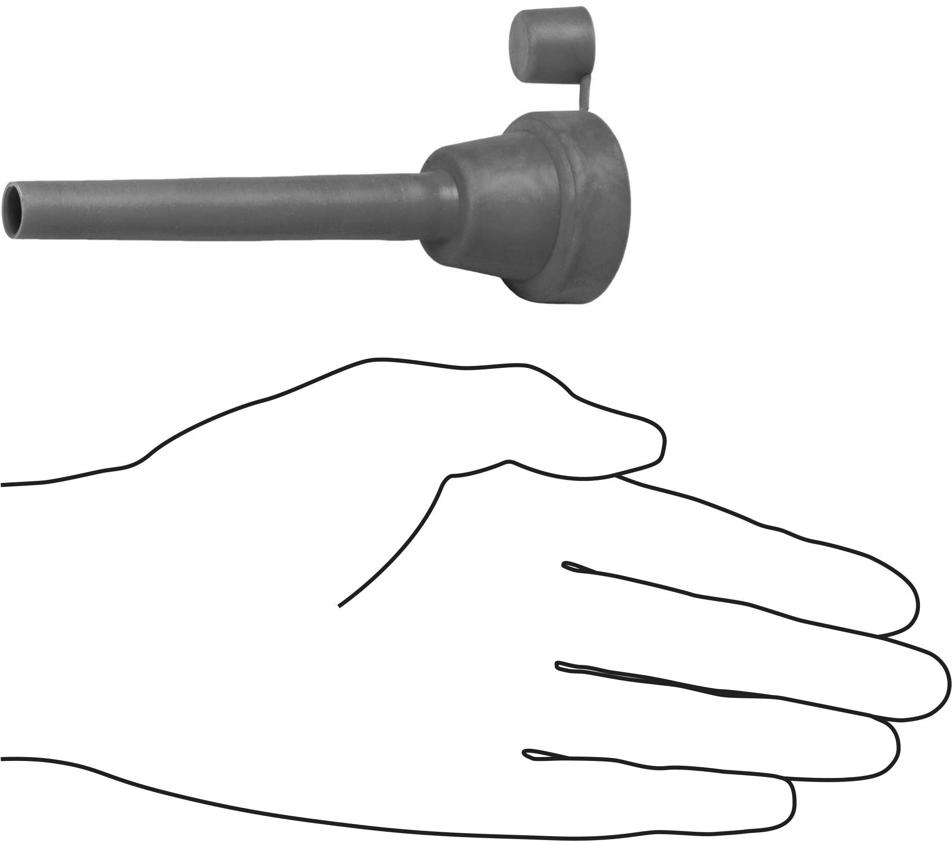 Esnek Dökme Ağzı, Kauçuk, 1/2" Dış Çap x 4" Uzunluklu Ağızlık