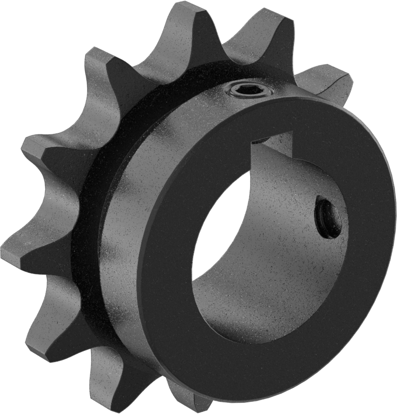 Çelik Tek Sıralı Dişli, ANSI 60 Makaralı Zincir ve 1-7/16" Mil Çapı için, 12 Diş