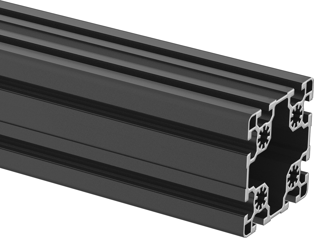 T-Yivli Çerçeve, Dörtlü Ray, Siyah, 60 mm Yükseklik x 60 mm Genişlik, İçi Boş