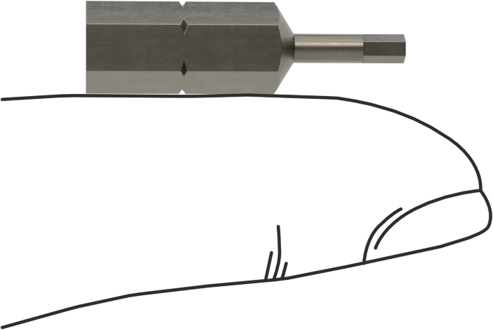 Kurcalamaya Dayanıklı Altıgen Uçlar, 2 mm Boyut, 1/4" Altıgen Şaft Boyutu