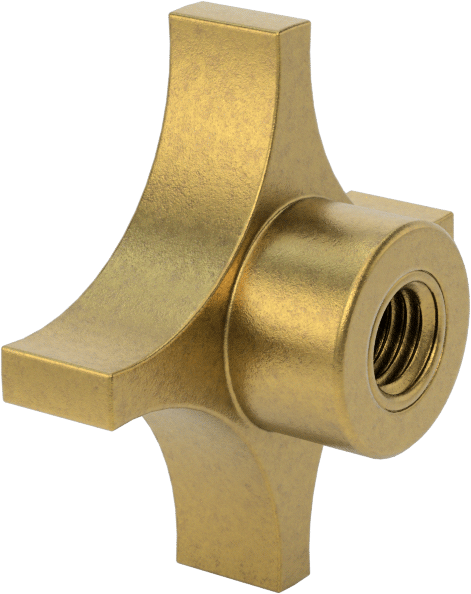Pirinç Topuz, 1/2"-13 Dişli Delikli, 4-Arm