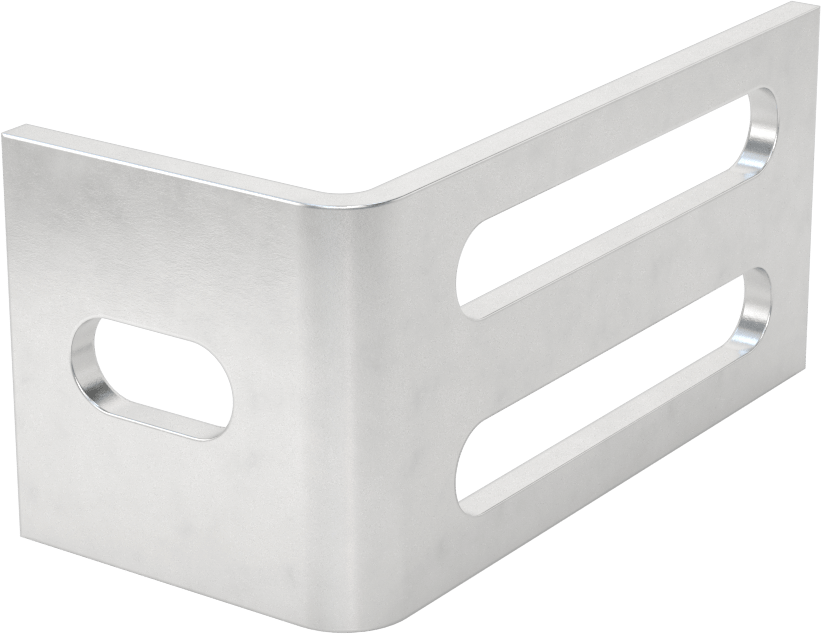 Köşe Makine Braketi, 3 adet montaj yuvalı, 6061 Alüminyum, 1-1/2" X3" x 1-1/2"