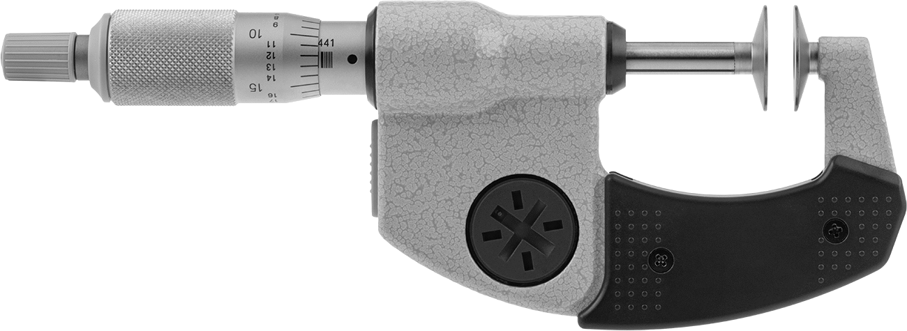 Dişliler için Dış Mikrometre, Sertifikalı, Mitutoyo 323-350-32, 0-1 inç ve 0-25.4 mm Aralık