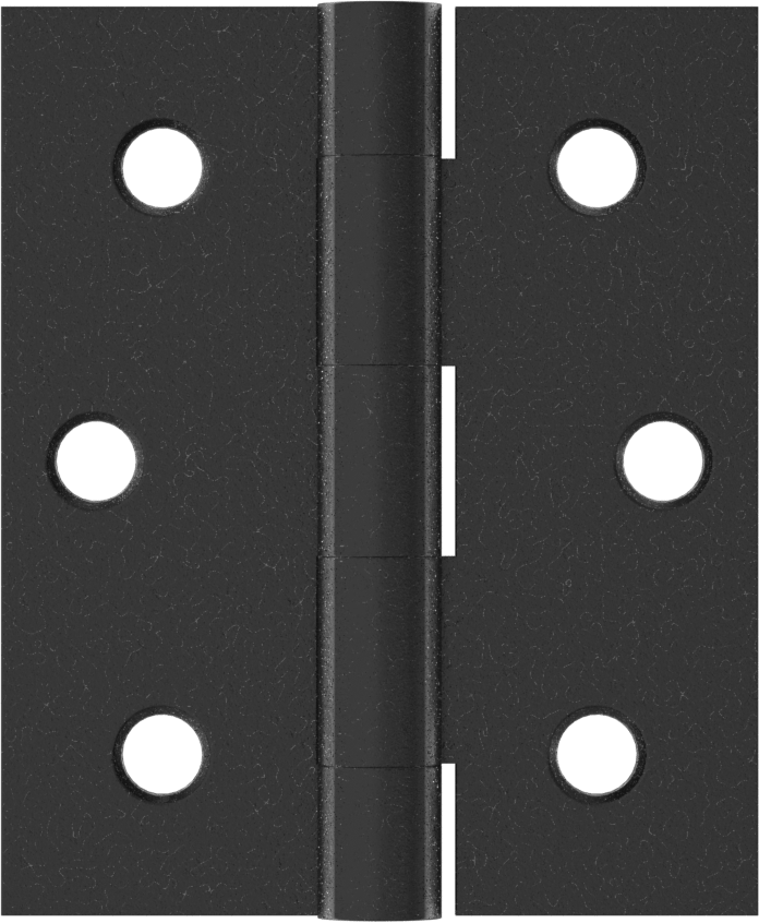 Delikli Yüzeye Montaj Menteşesi, Siyah Boyalı Çelik, Çıkarılabilir Pim, 3" x 1-1/4" Kapı Kanadı — 2 1⁄2", 3", Delikli