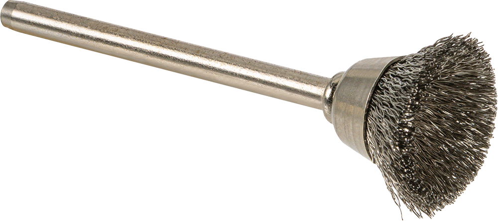 Saplı Paslanmaz Çelik Fırça, Düz Yüzeyler için, 5/8" Fırça Çapı — Kupa, 1⁄8", Sap