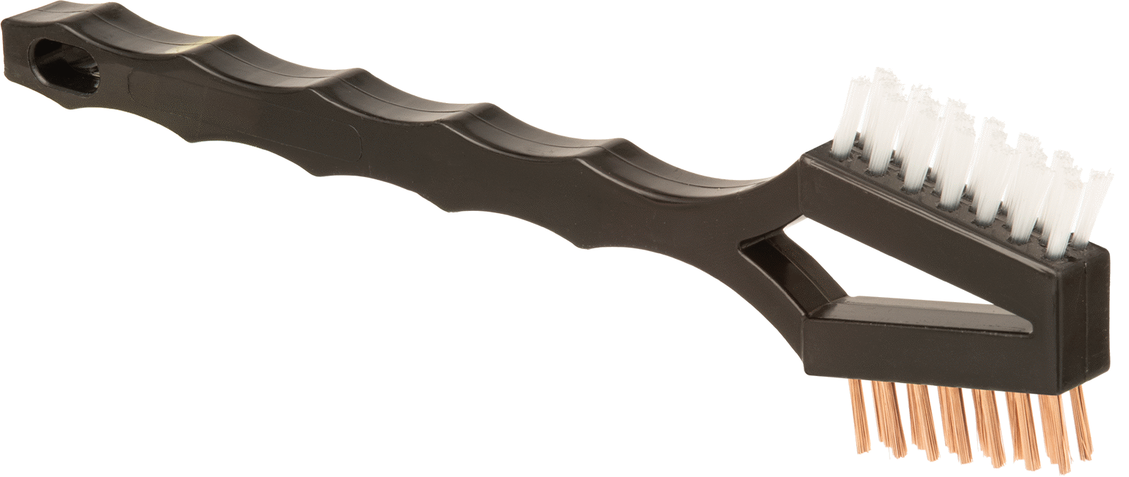 İki-bir-arada Aşındırıcı Fırça, Çizilmeye Dayanıklı Bronz Kıllı — El, Plastik, 3⁄8"