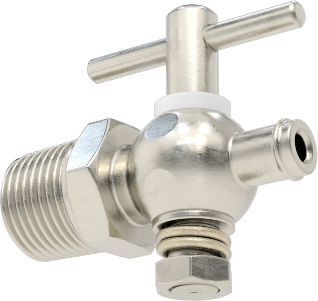 316 Paslanmaz Çelik Gövdeli Açma/Kapama Vanası, 1/2 NPT Erkek x 3/8" İç Çaplı Boru için Tırnaklı Bağlantı Parçası