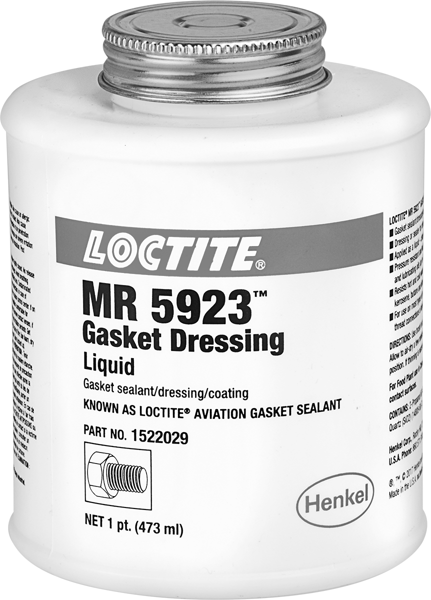 Suya Dayanıklı Conta Sızdırmazlık Maddesi, Loctite® MR 5923, 16 oz. Fırçalı Kapaklı Kutu — Uygulayıcı Üstlü Kutu, 400° F, Aluminum, Brass…