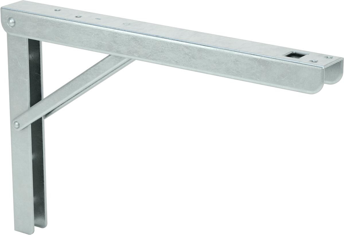 Çok Konumlu Katlanabilir Raf Braketi, Ağır Hizmet Tipi, 11-7/8" Derinlik x 8" Yükseklik x 1-1/4" Genişlik