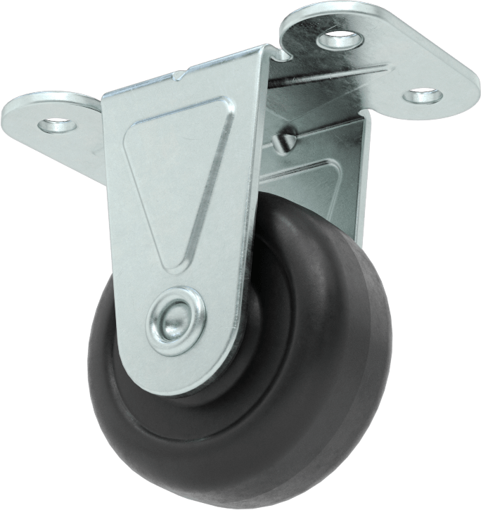 3" x 1-3/4" Plakalı Mighty-Lite Tekerlek, 2" Çapında 70A Durometre Kauçuk Tekerlekli Sert
