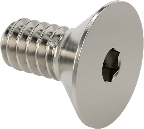 Mil. Spec. 18-8 Paslanmaz Çelik Altıgen Soketli Havşa Başlı Vida, 4-40 Diş Boyutu, 1/4" Uzunluk