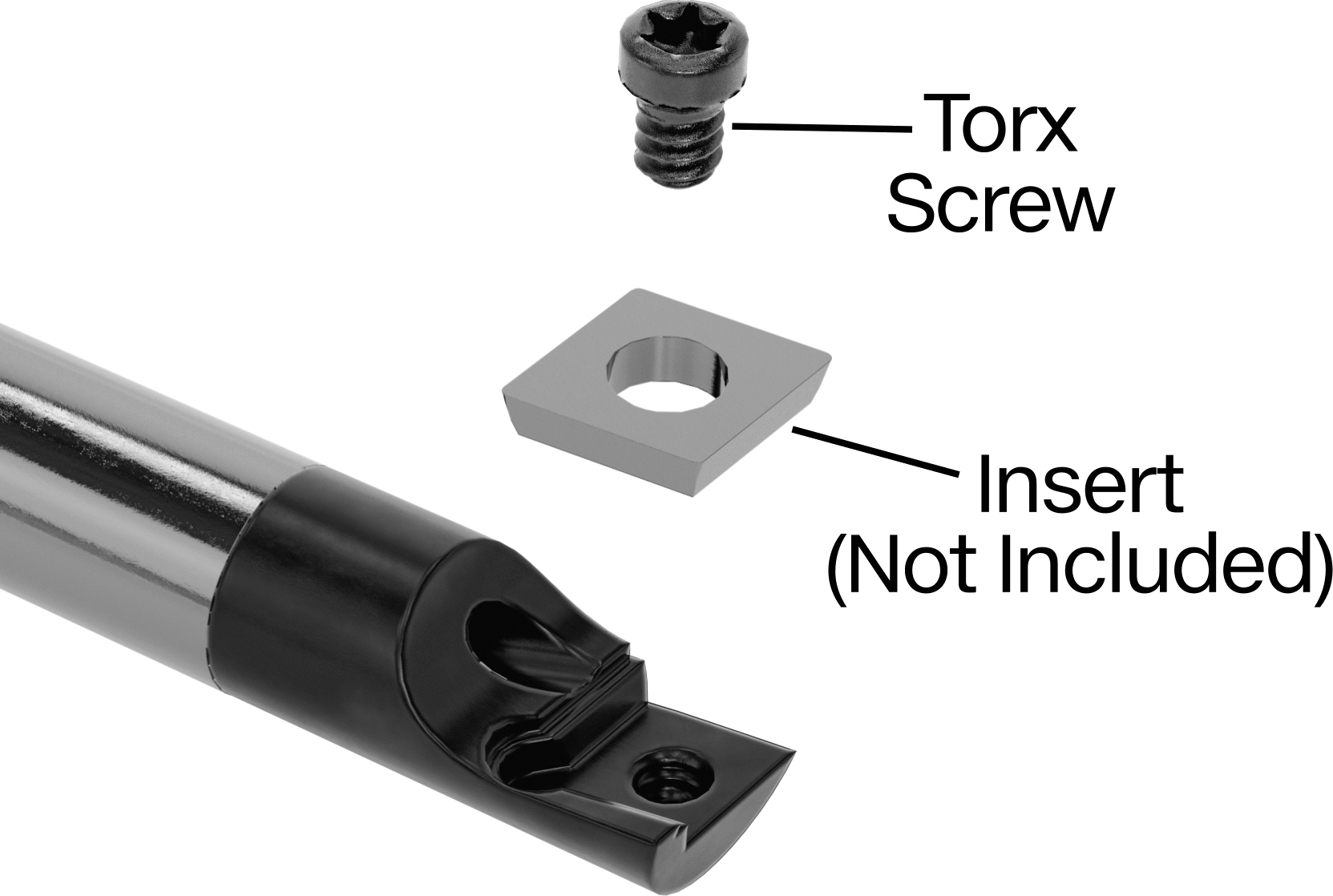 Delik Açma Karbür Uç Tutucu, Kod Ccud, Sağ Yönlü, 1/2" Şaft Çapı, 2-3/8" Toplam Uzunluk