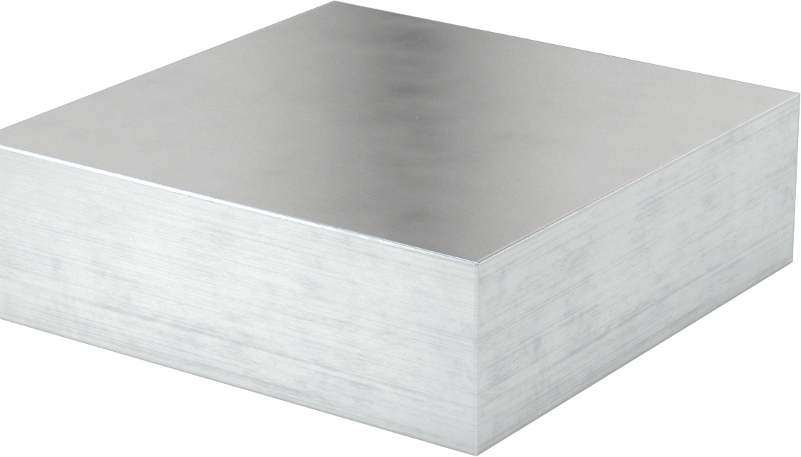 Çok Amaçlı 6061 Alüminyum, Büyük Boy Sac, 2-1/2" Kalınlık, 8" x 8"