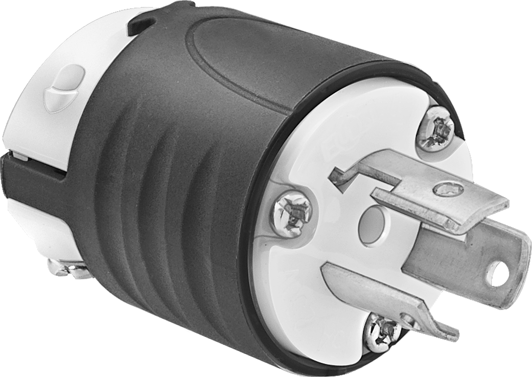 Döndürerek Kilitleme Konektörü, Üç Bıçaklı Düz Fiş, Topraklanmış, NEMA L6-15 — L6-15, 250V AC, 15 amp