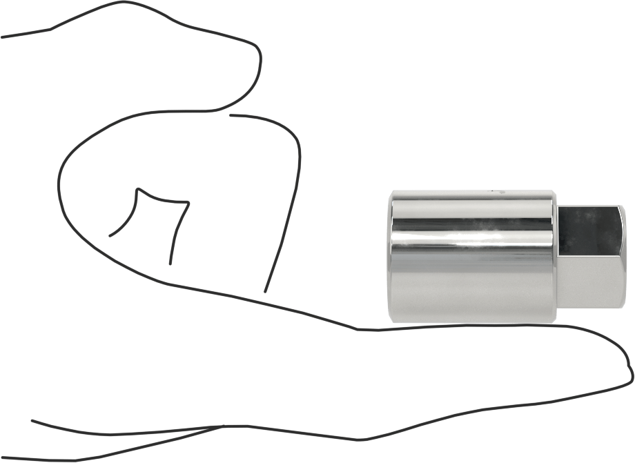 Gijon Soketi, 1/4"-20 Diş Boyutu için, 3/8" Kare Tahrik, 1-3/4" Toplam Uzunluk
