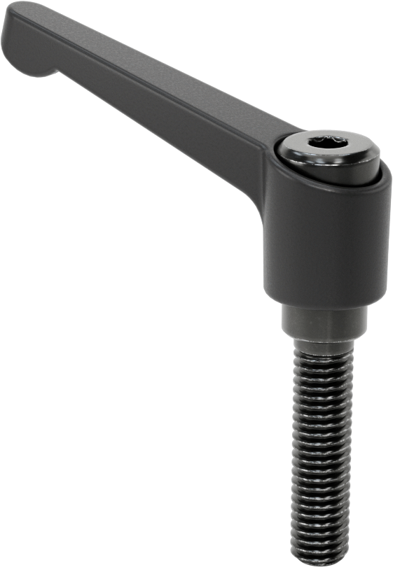 Naylon Ayarlanabilir Tutamak, 3/8"-16 Çelik Saplamalı, 1-3/4" Çıkıntı
