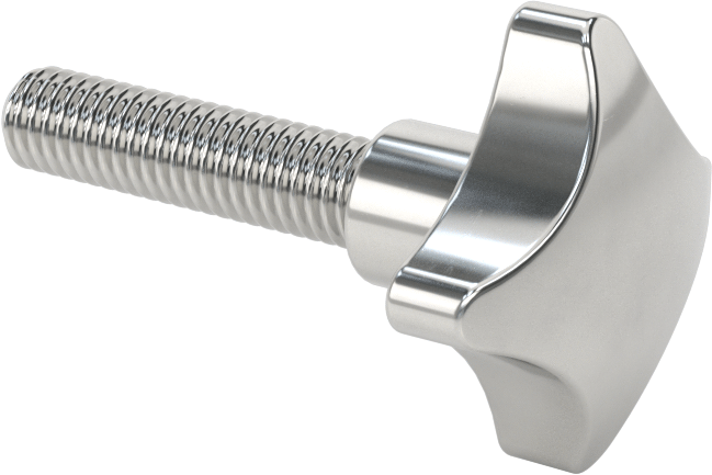 Paslanmaz Çelik Dört Kollu Topuz, 3/8"-16 Dişli 1-9/16" Uzunlukta Saplama — 3⁄8"-16, 1 9⁄16", 303 Paslanmaz Çelik