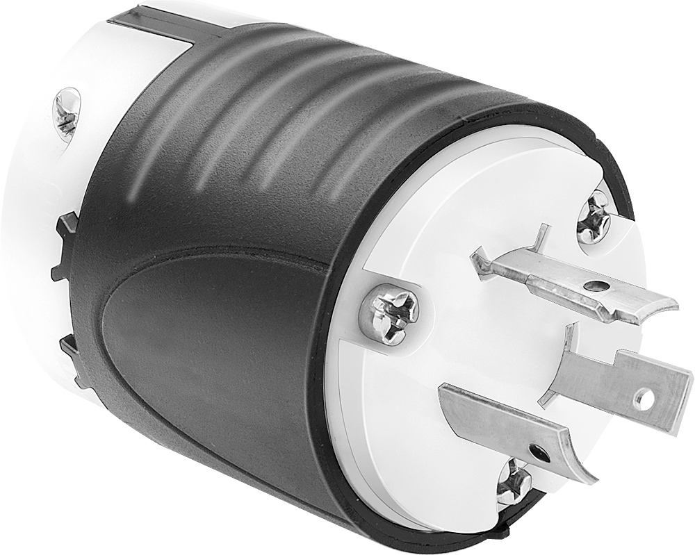 Döndürerek Kilitleme Konektörü, Üç Bıçaklı Düz Fiş, Topraklanmış, NEMA L7-20 — 277V AC, 20A, Erkek