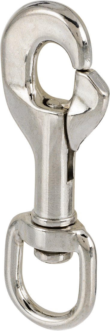 Döner Gözlü Çinko Kayar Cıvata Mandallı Karabina, 3/8" Açıklık Genişliği, 2-5/8" Uzunluk, 5/8" Göz
