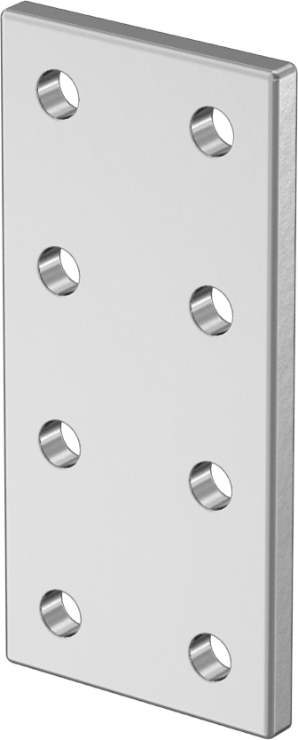 T-Yivli Çerçeve, Gümüş Yüzey Braketi, 40 mm Çift/Dörtlü Ray için Gümüş Yüzey Braket, 3" Uzunluk